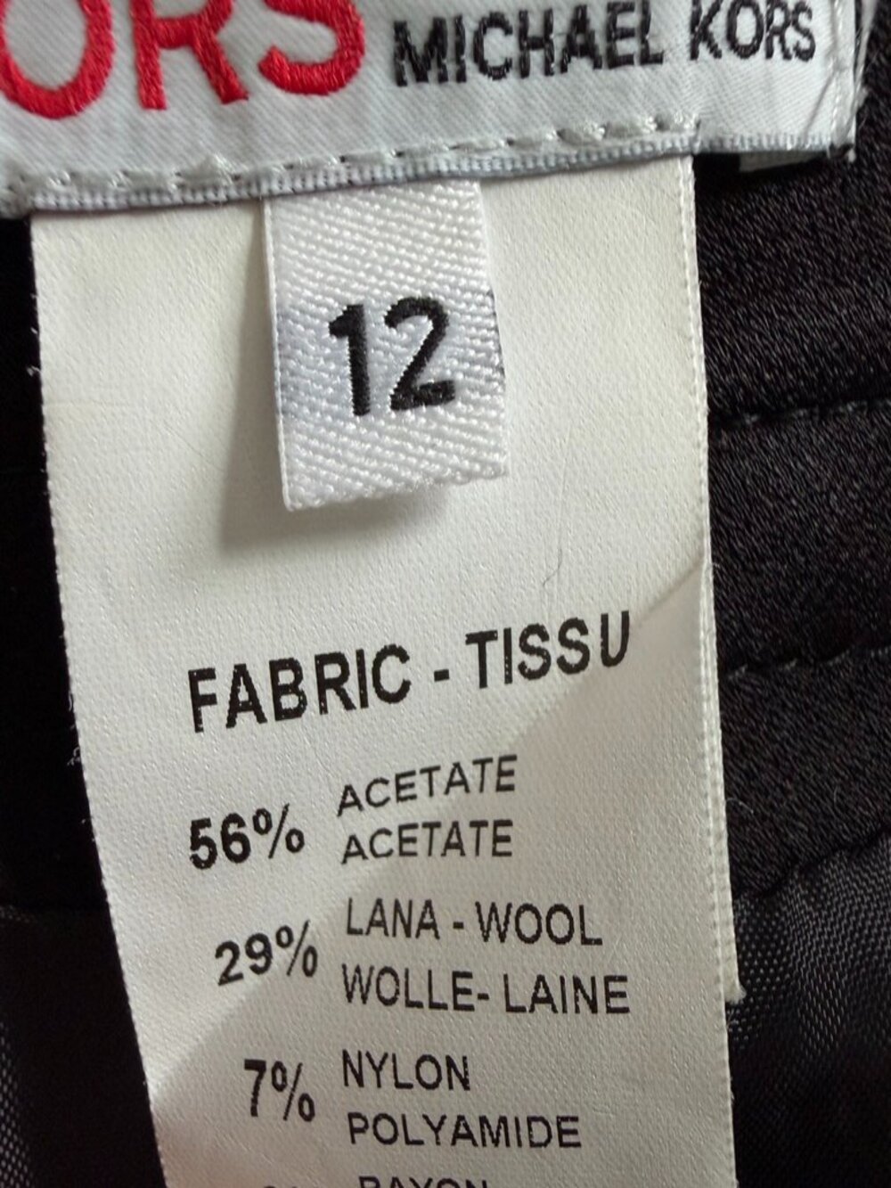 Vintage MICHAEL KORS Wool 2 Piece Skirt Suit Black Sz 12 - Picture 16 of 16